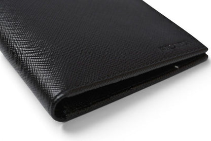 Prada Wallet Billfold Card Case Bifold Folding Saffiano Leather Black — view 9