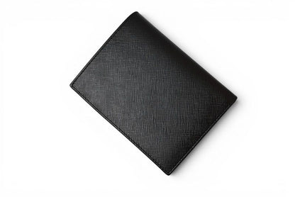 Prada Wallet Billfold Card Case Bifold Folding Saffiano Leather Black — view 3