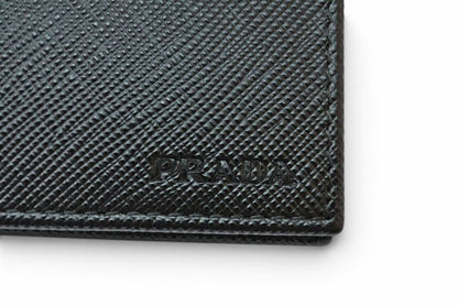 Prada Wallet Billfold Card Case Bifold Folding Saffiano Leather Black — view 4