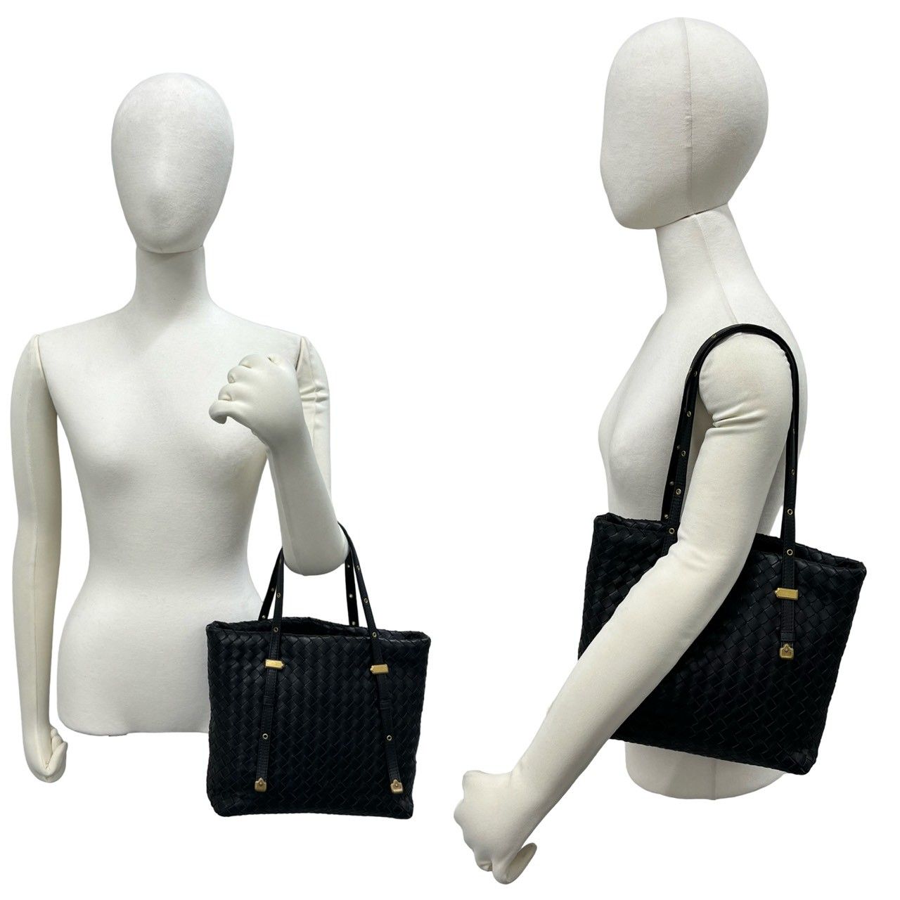 Bottega Veneta Intrecciato Leather Handbag Mini Tote Black — view 2