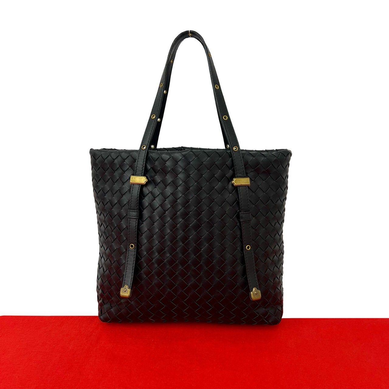 Bottega Veneta Intrecciato Leather Handbag Mini Tote Black