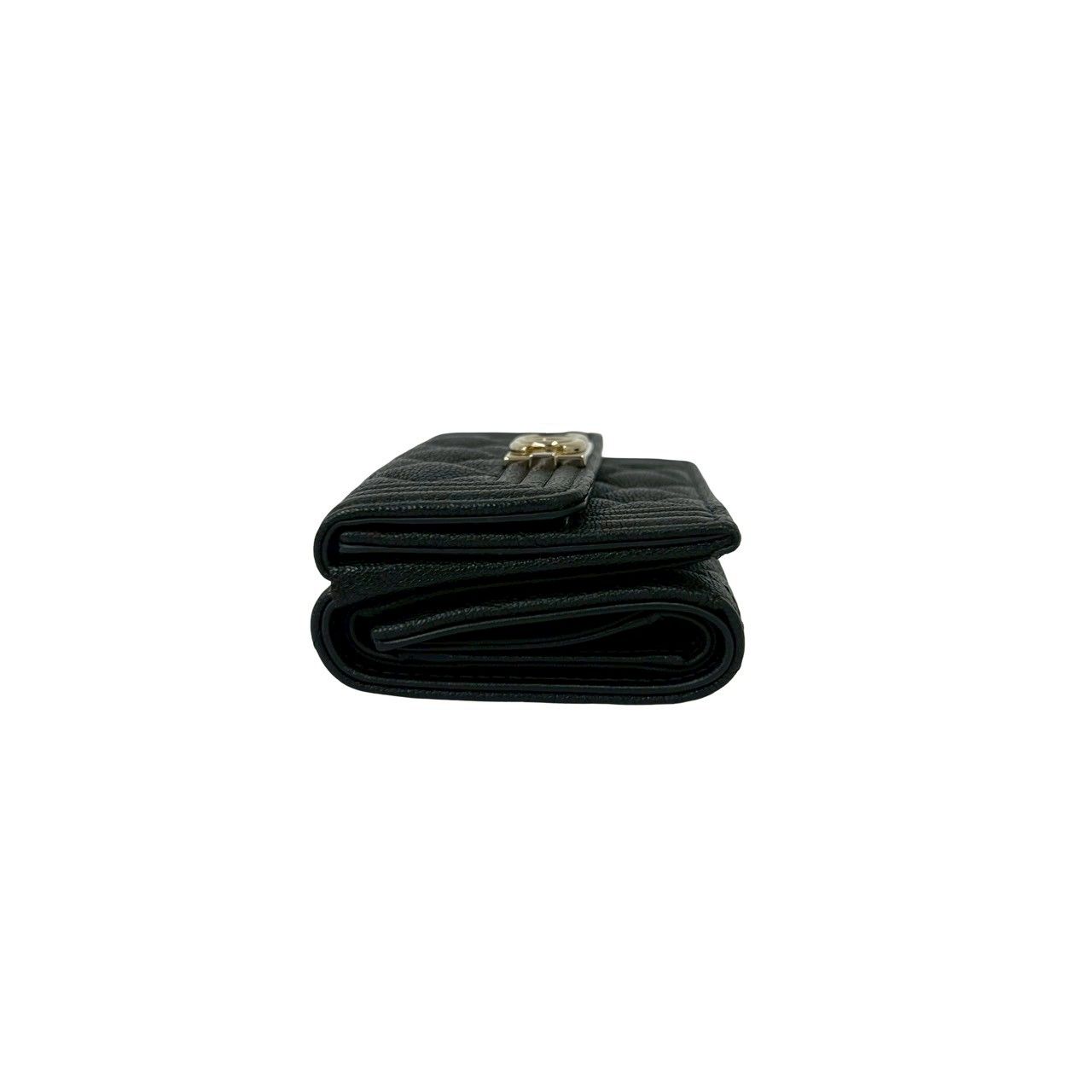 Chanel Card with Boy CC Logo Caviar Leather Trifold Wallet Black — view 4