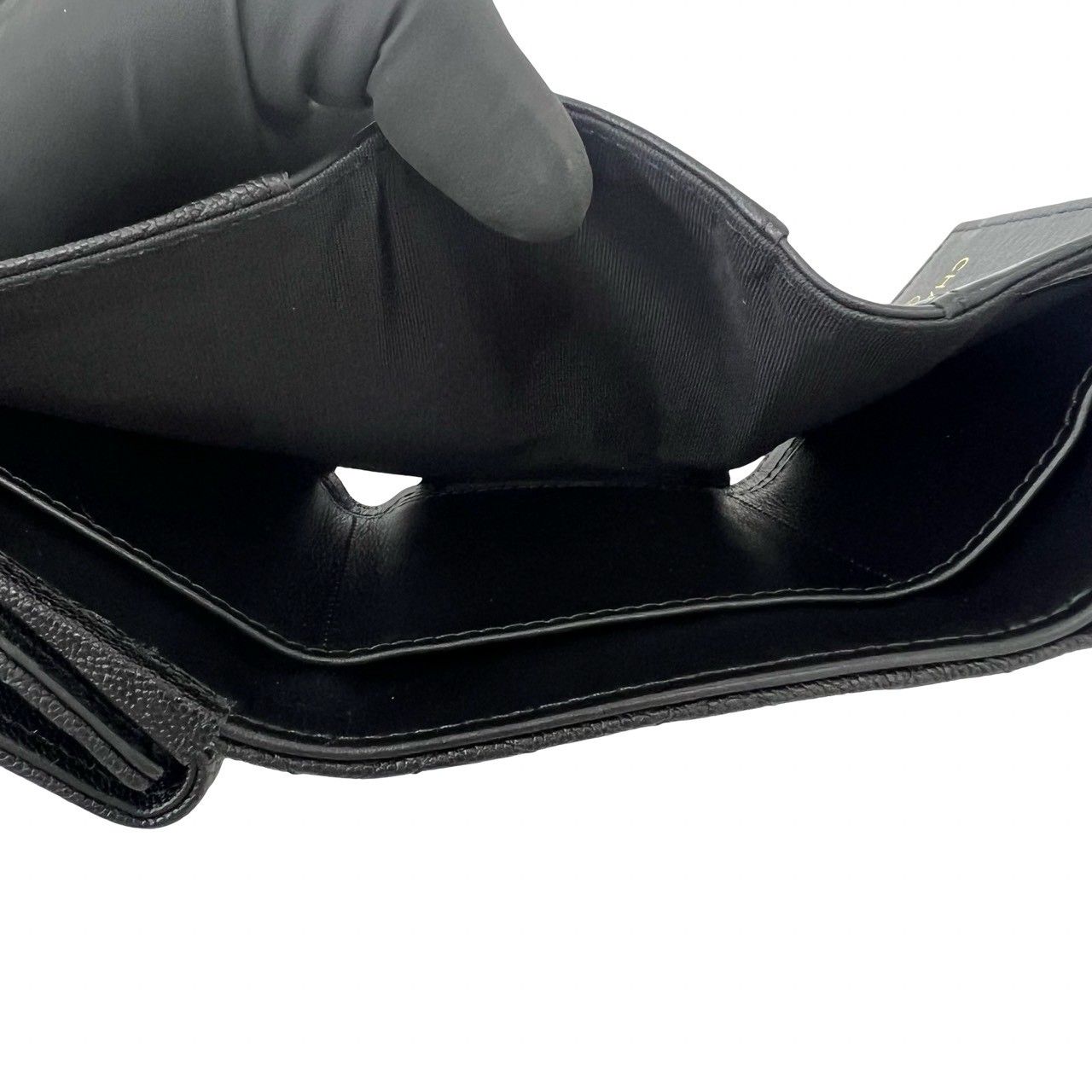 Chanel Card with Boy CC Logo Caviar Leather Trifold Wallet Black — view 8
