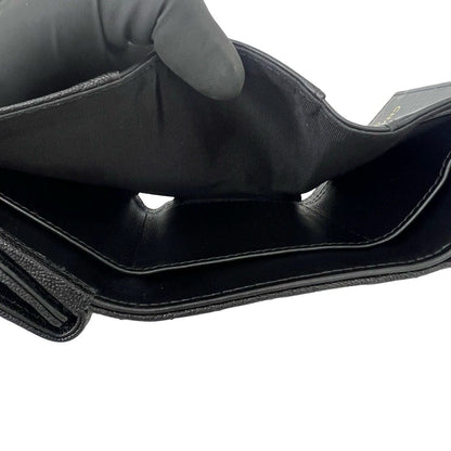 Chanel Card with Boy CC Logo Caviar Leather Trifold Wallet Black — view 8