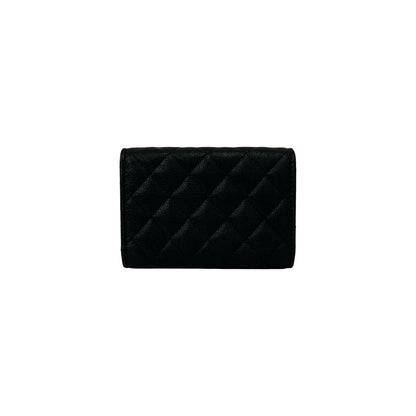 Chanel Card with Boy CC Logo Caviar Leather Trifold Wallet Black — view 2