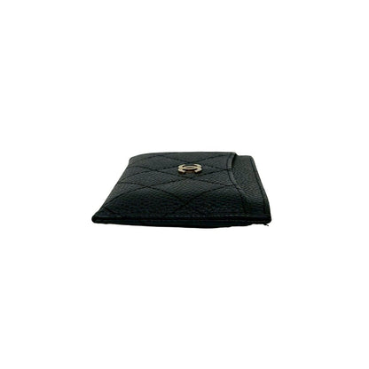 Chanel CC Logo Caviar Leather Card Case Black — view 4