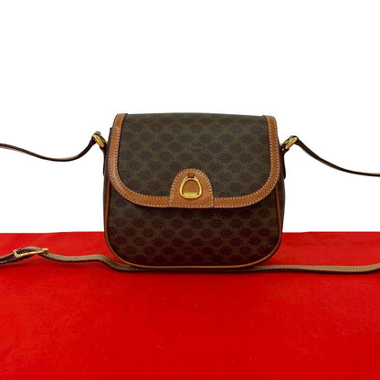 Celine Vintage Macadam Blason Triomphe Pattern Leather Mini Shoulder
