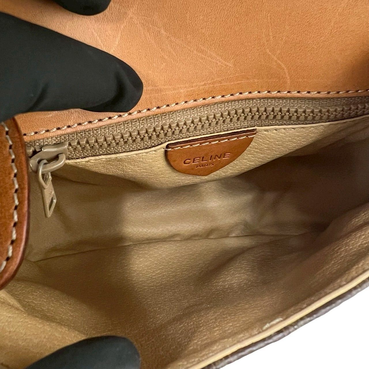 Celine Vintage Macadam Blason Triomphe Pattern Leather Mini Shoulder — view 9