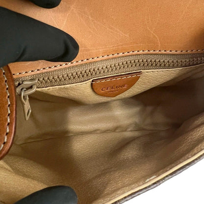 Celine Vintage Macadam Blason Triomphe Pattern Leather Mini Shoulder — view 9