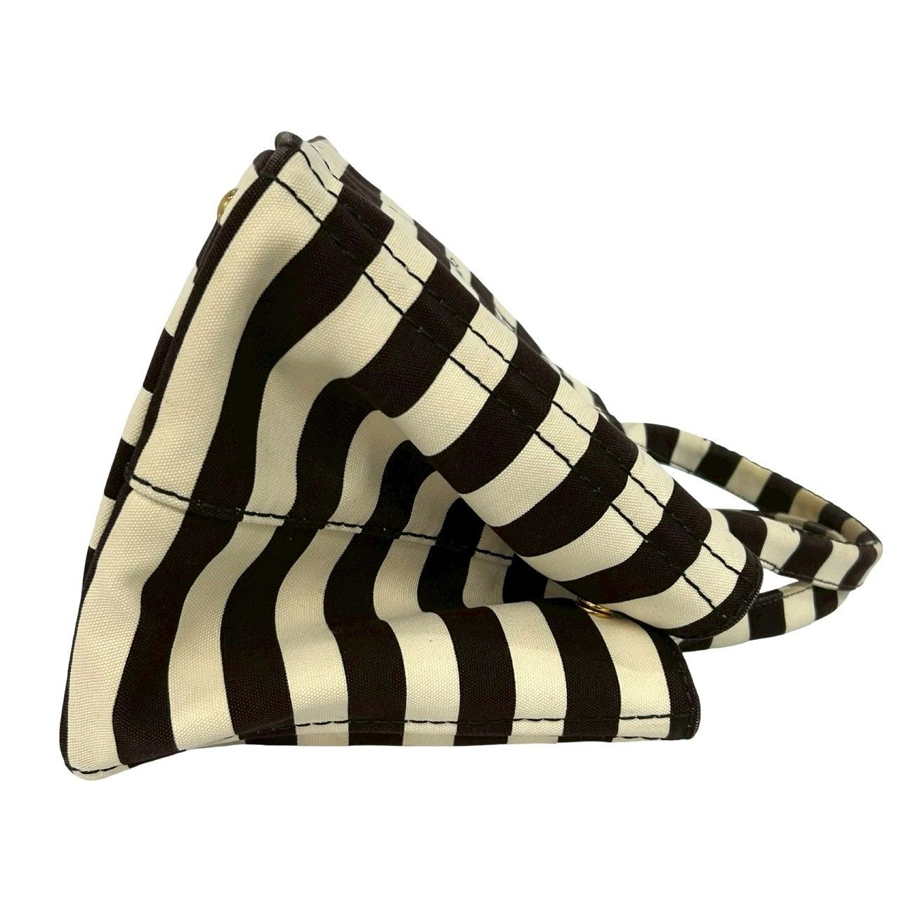 Prada Canapa Triangle Logo Border Canvas 2-Way Tote Shoulder — view 6