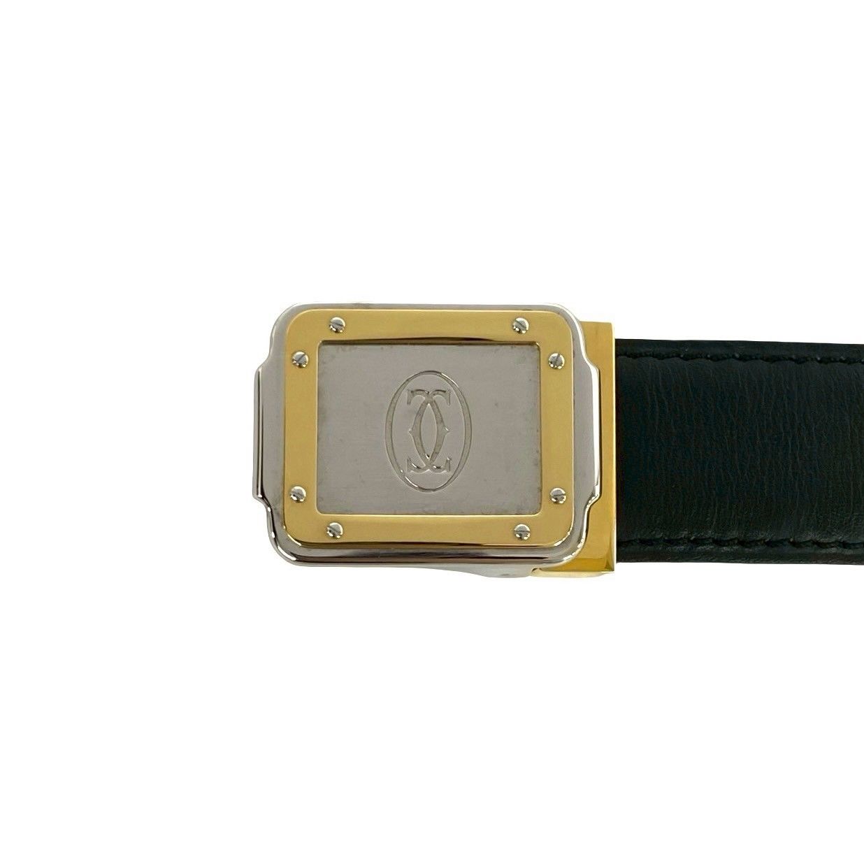 Cartier Must Line Logo Buckle Leather Belt Black — view 3
