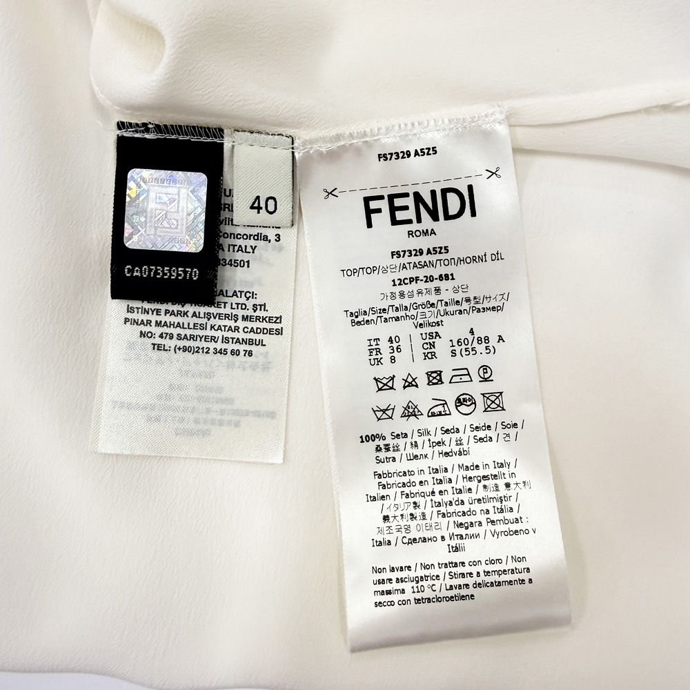 Fendi Blouse Silk Ivory — view 6