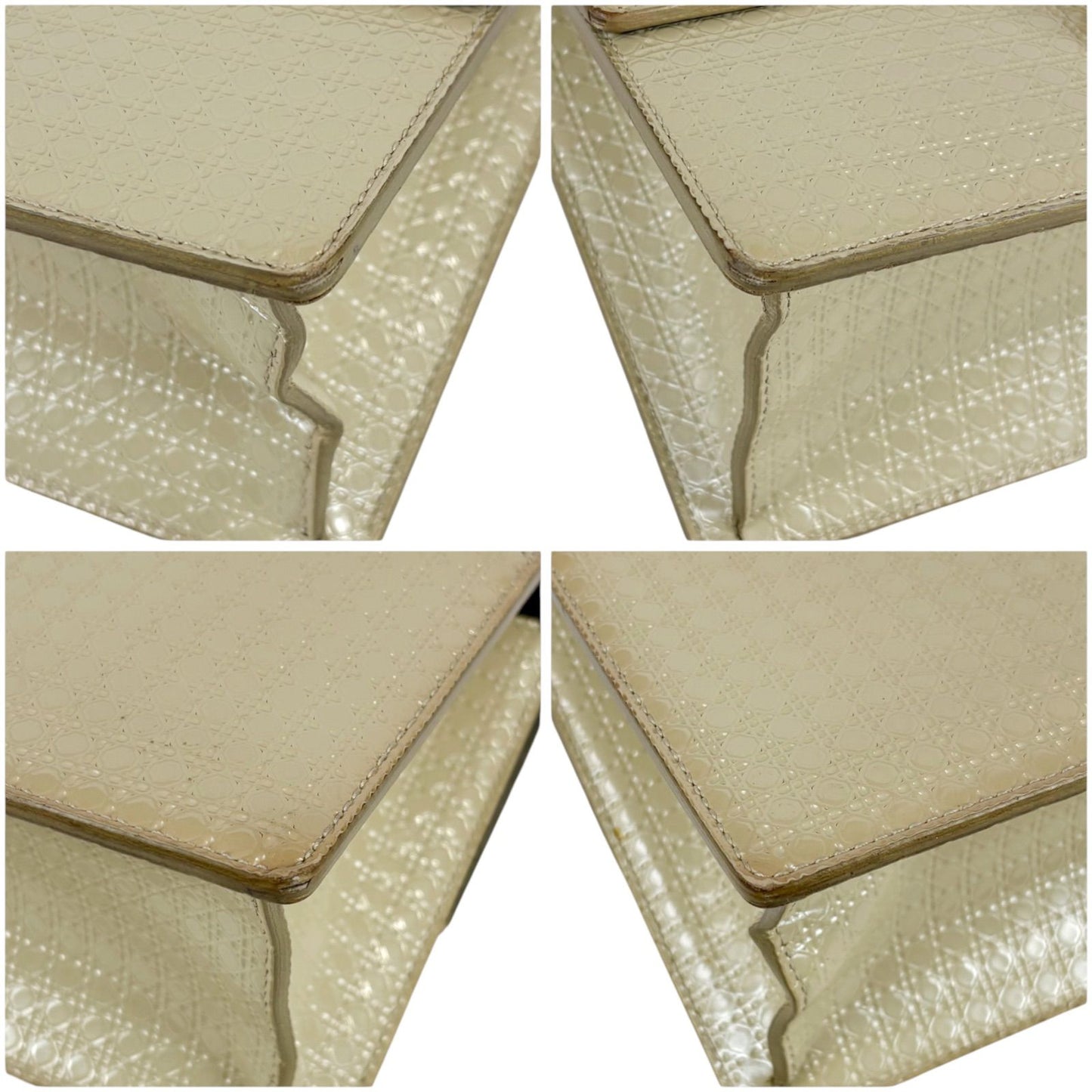 Dior 30 Montaigne 2-Way Chain Shoulder Bag Patent Leather Beige Cream CD Logo — view 7