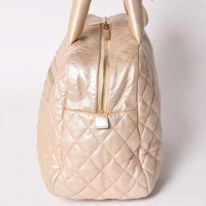 Chanel Coco Cocoon Handbag CC Logo Nylon Beige Bordeaux Gold — view 4