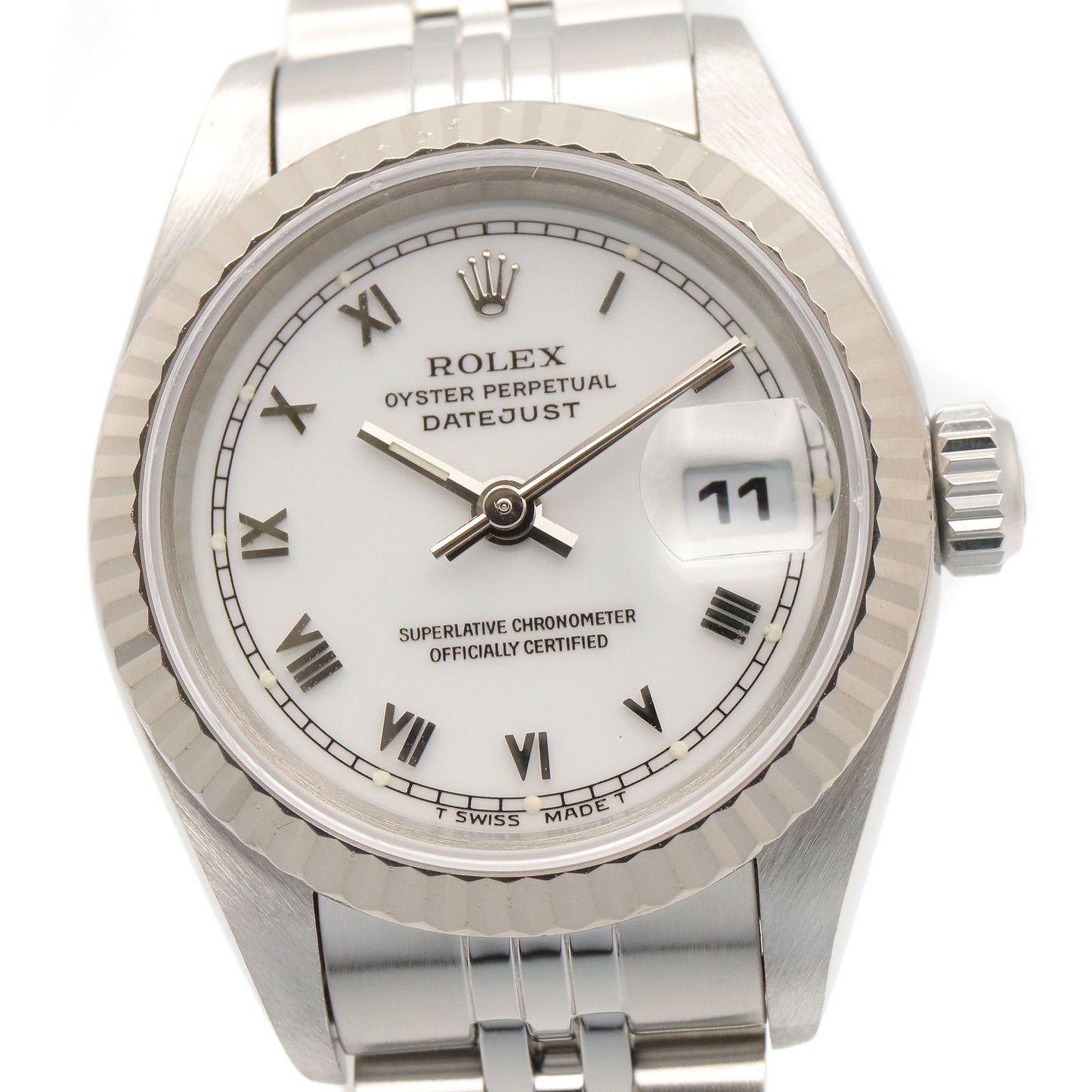 Rolex Datejust Number WH RO 18k White Gold Stainless Steel — view 3