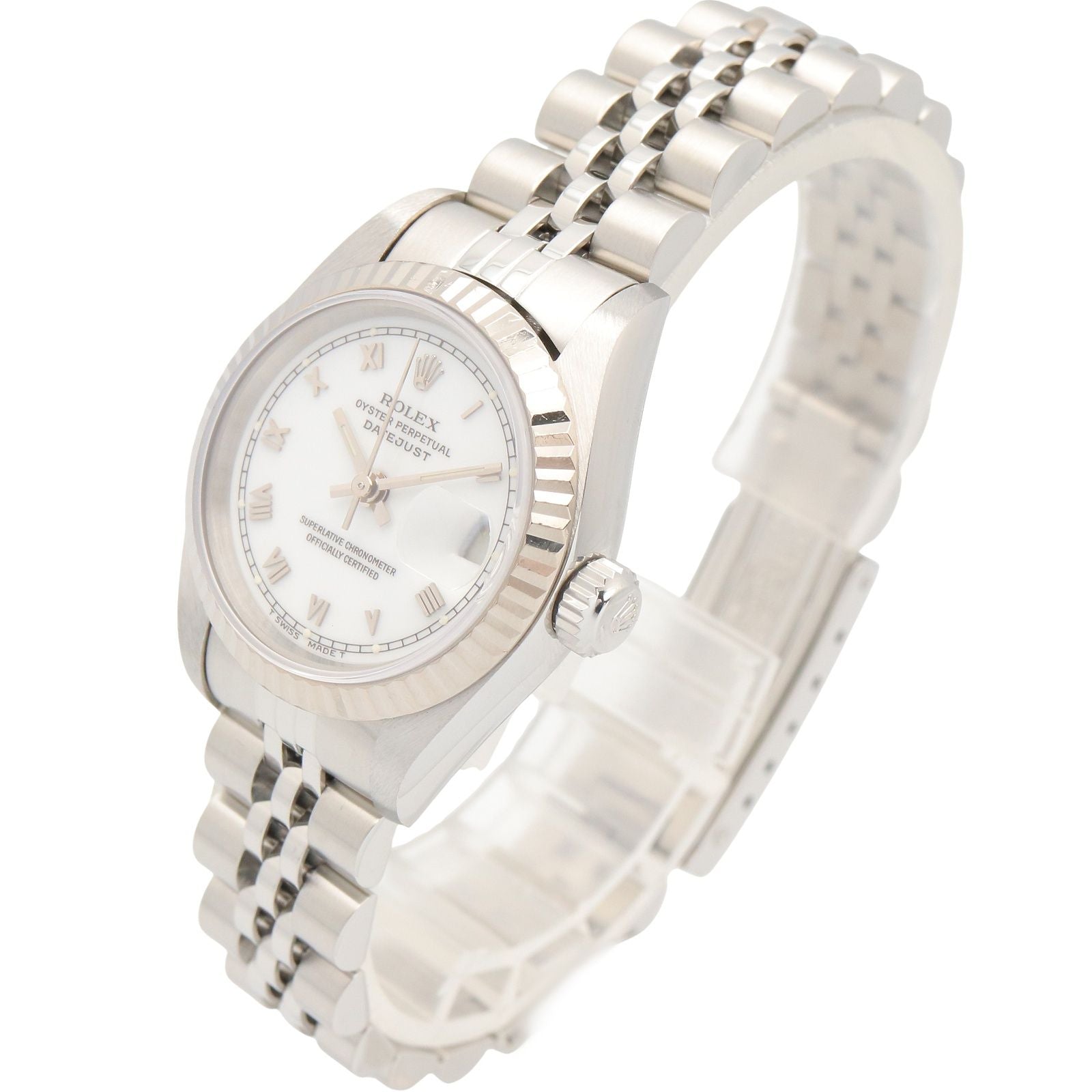 Rolex Datejust Number WH RO 18k White Gold Stainless Steel — view 2