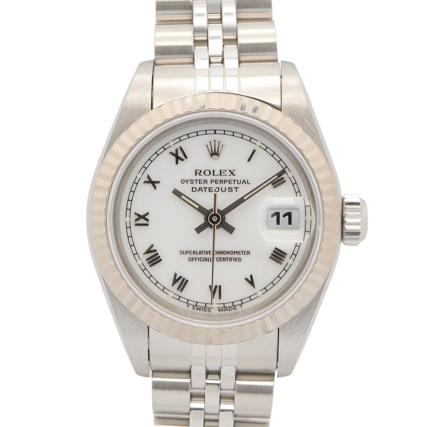 Rolex Datejust Number WH RO 18k White Gold Stainless Steel