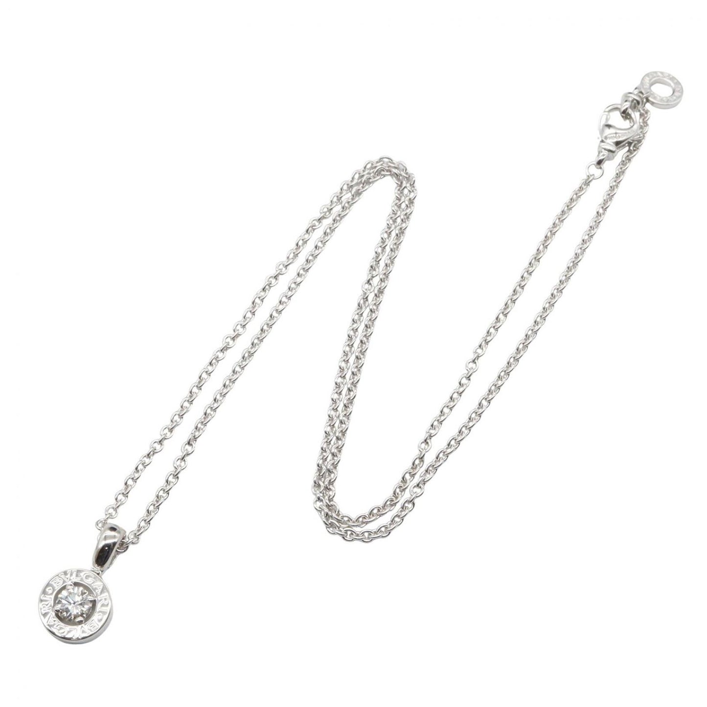 Bvlgari Necklace 40 cm 18k White Gold Diamond — view 2