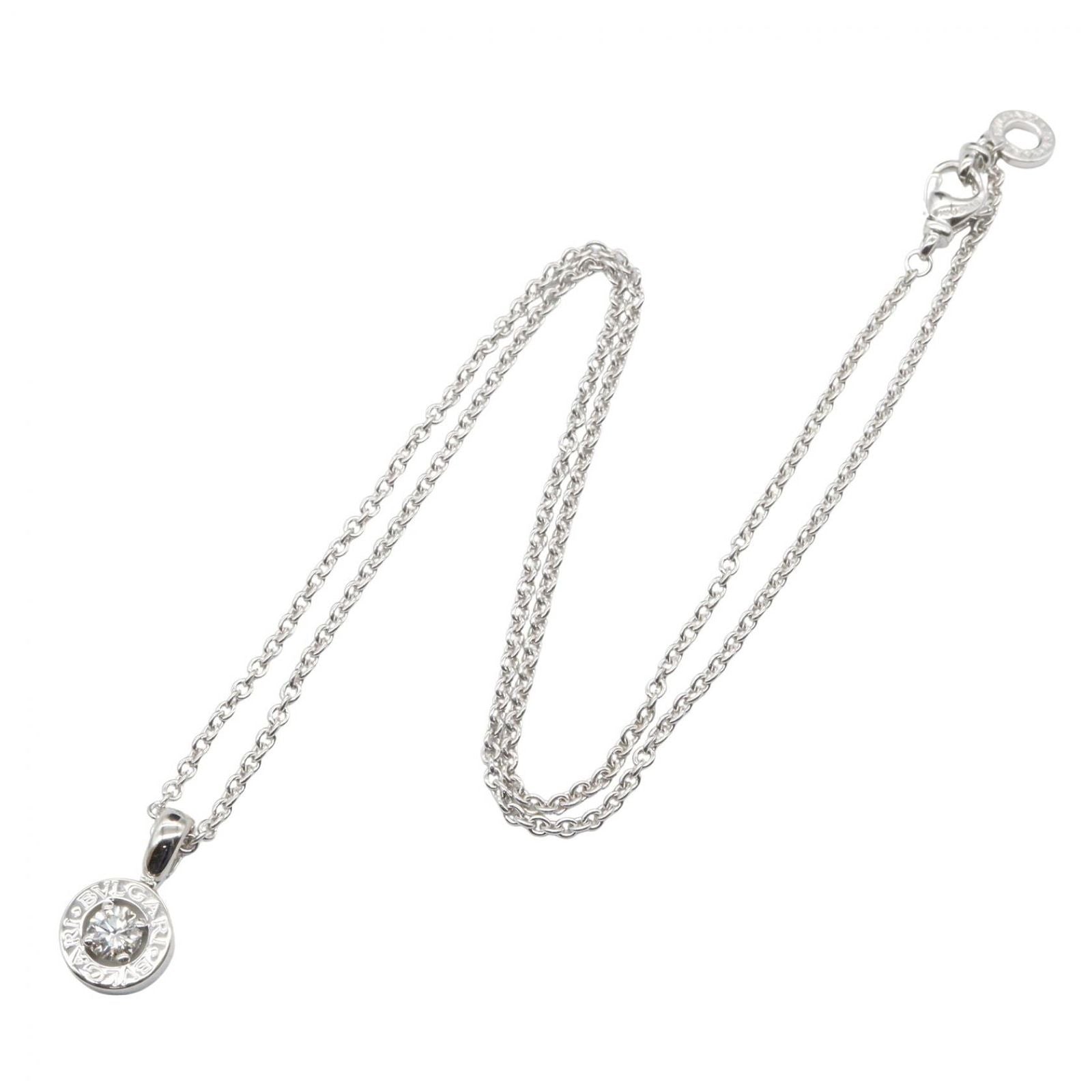 Bvlgari Necklace 40 cm 18k White Gold Diamond — view 2