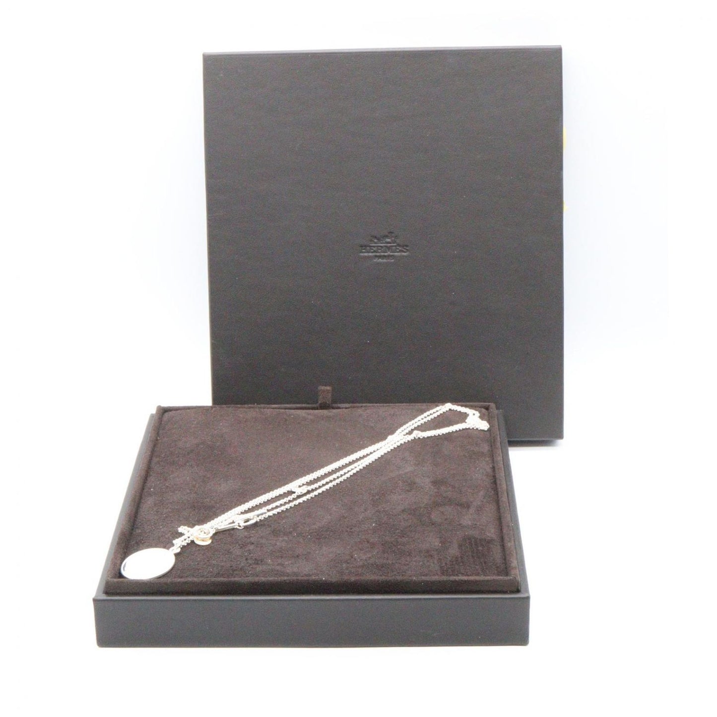 Hermes Necklace Exlibris 43.5 90 cm 18k Pink Gold 925 Sterling Silver — view 5