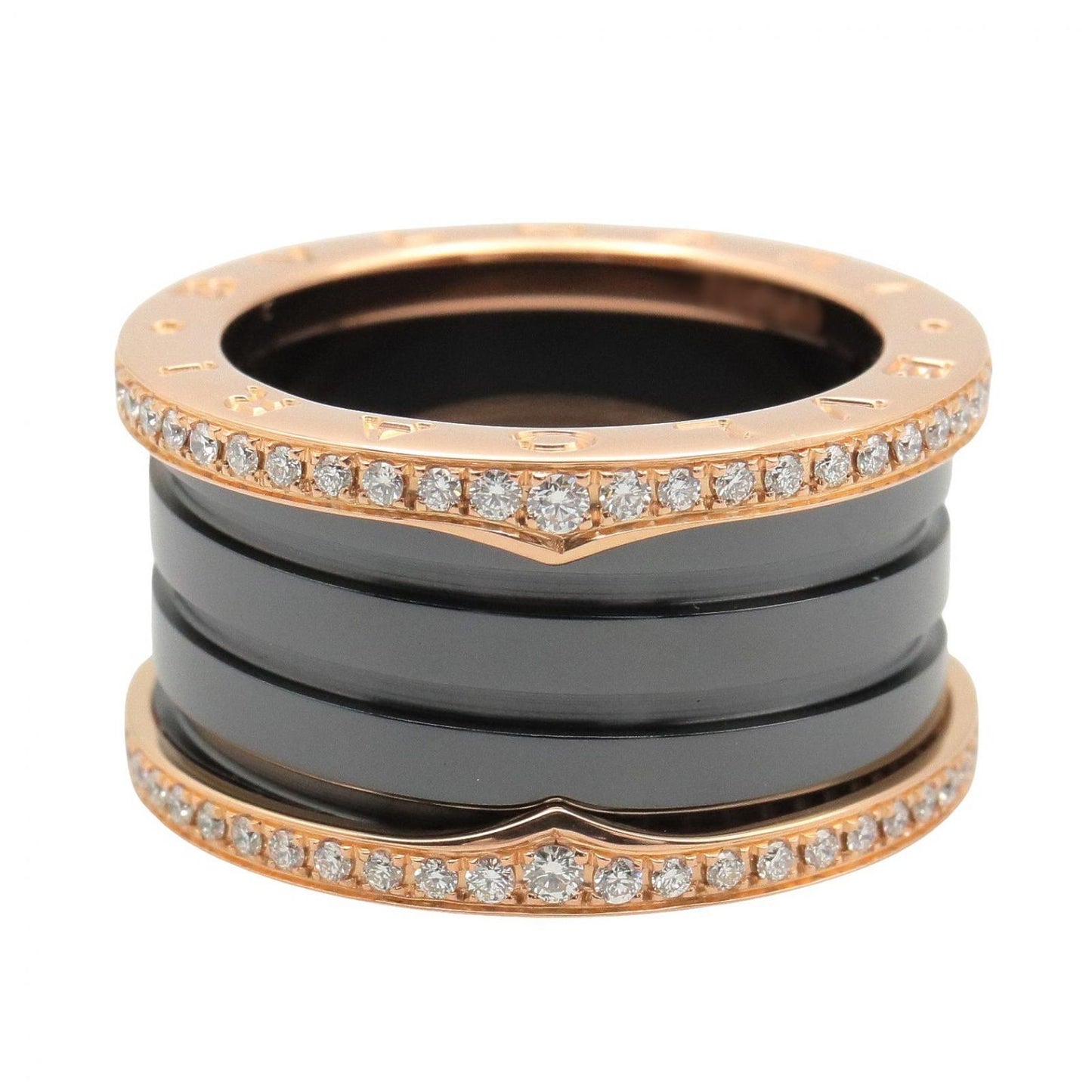 Bvlgari Ring Band Diamond Ceramic 18k Pink Gold — view 3
