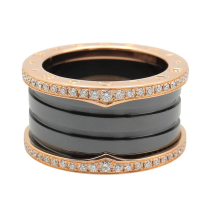 Bvlgari Ring Band Diamond Ceramic 18k Pink Gold — view 3