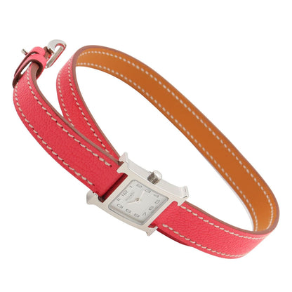 Hermes Watch Mini Double Tour White Stainless Steel Leather — view 4