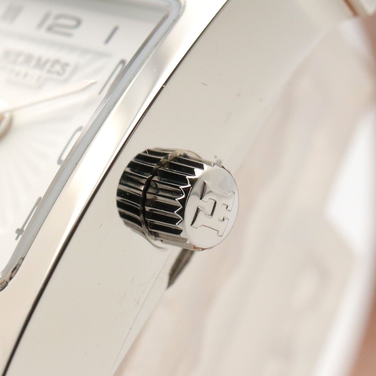 Hermes Watch Mini Double Tour White Stainless Steel Leather — view 7