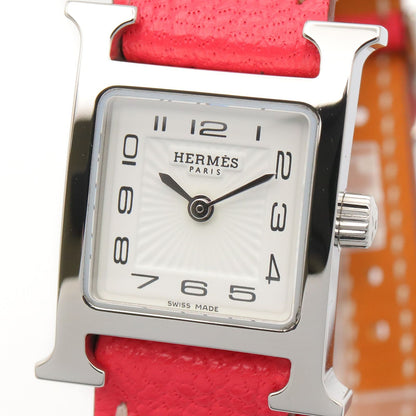 Hermes Watch Mini Double Tour White Stainless Steel Leather — view 3
