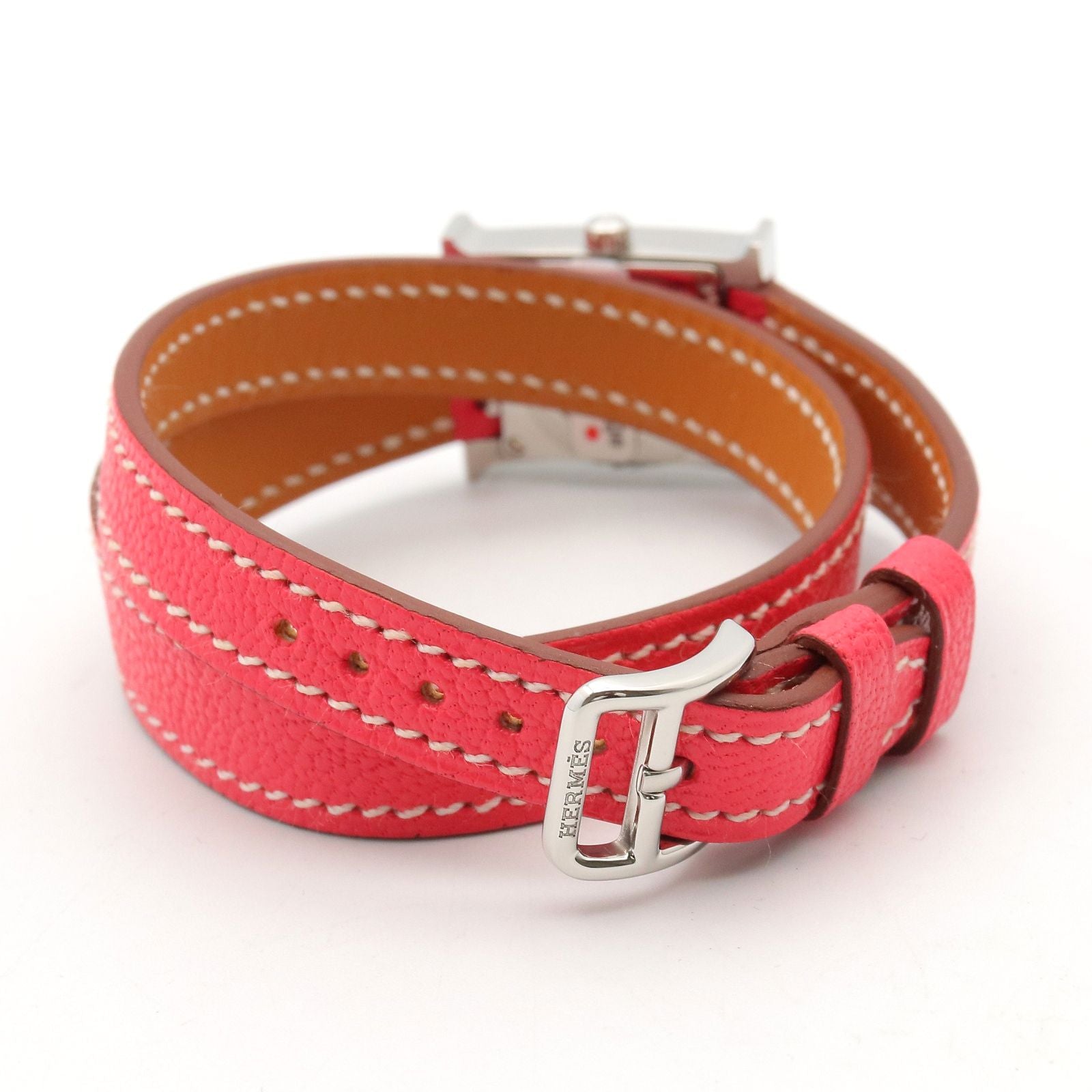 Hermes Watch Mini Double Tour White Stainless Steel Leather — view 5
