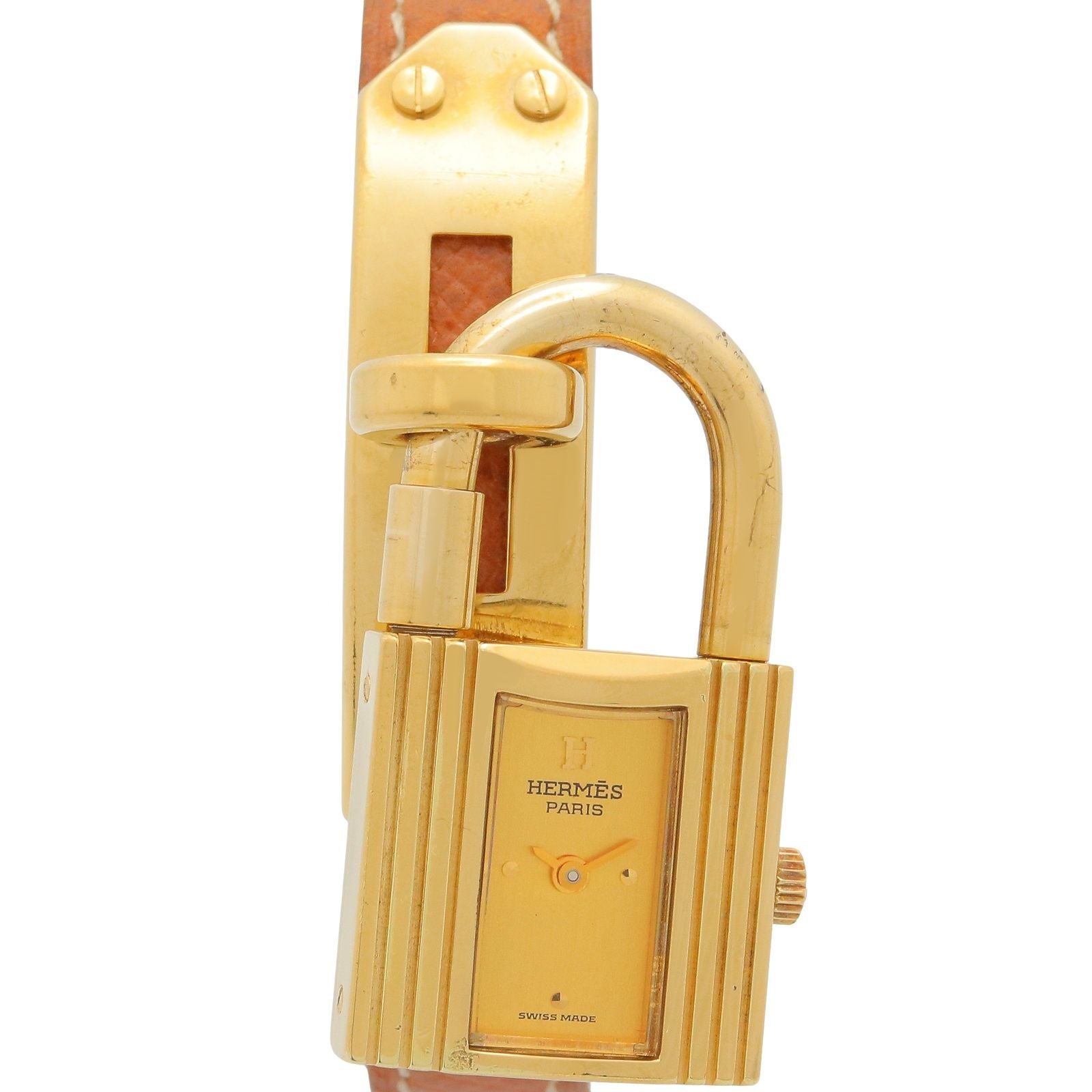 Hermes Watch Kelly Gold Leather