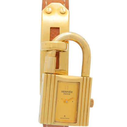 Hermes Watch Kelly Gold Leather