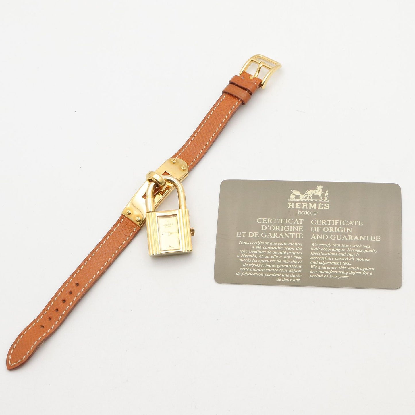 Hermes Watch Kelly Gold Leather — view 8