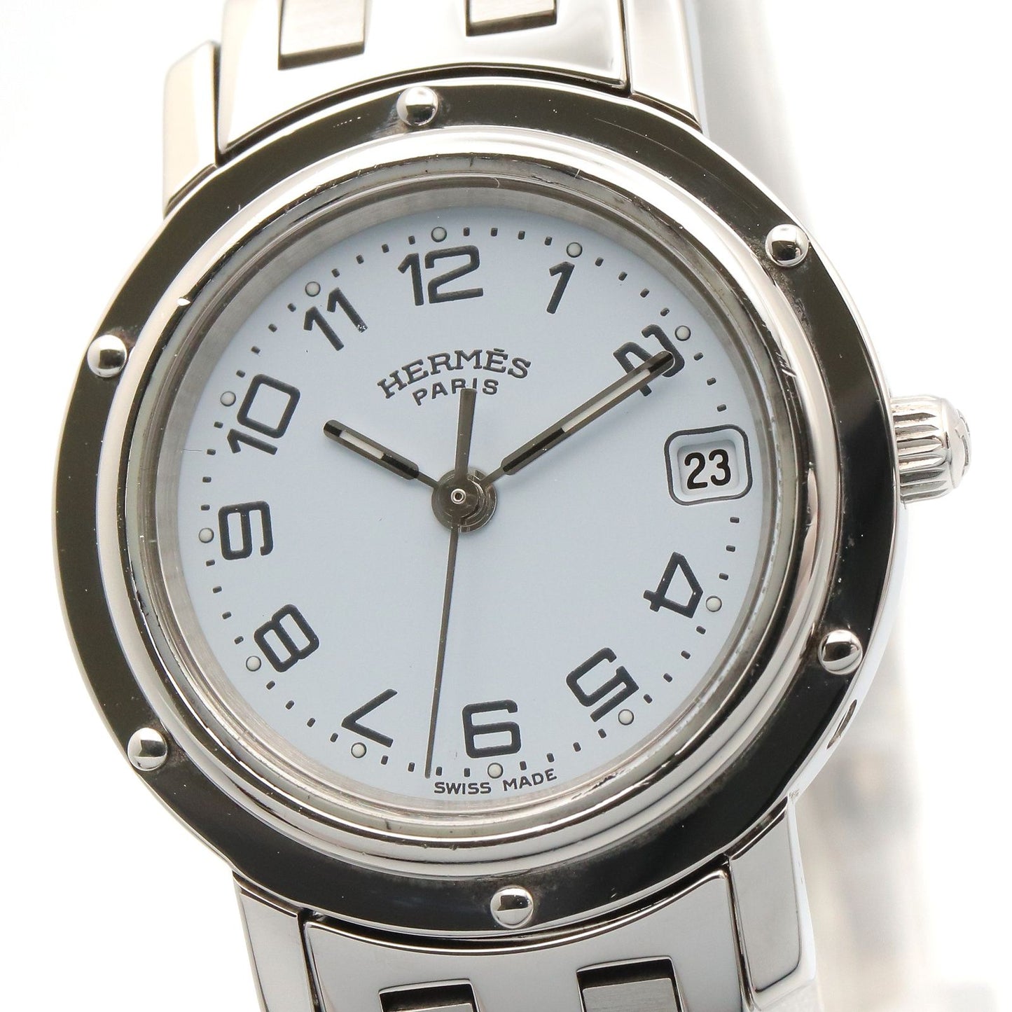 Hermes Watch Clipper White Stainless Steel — view 3