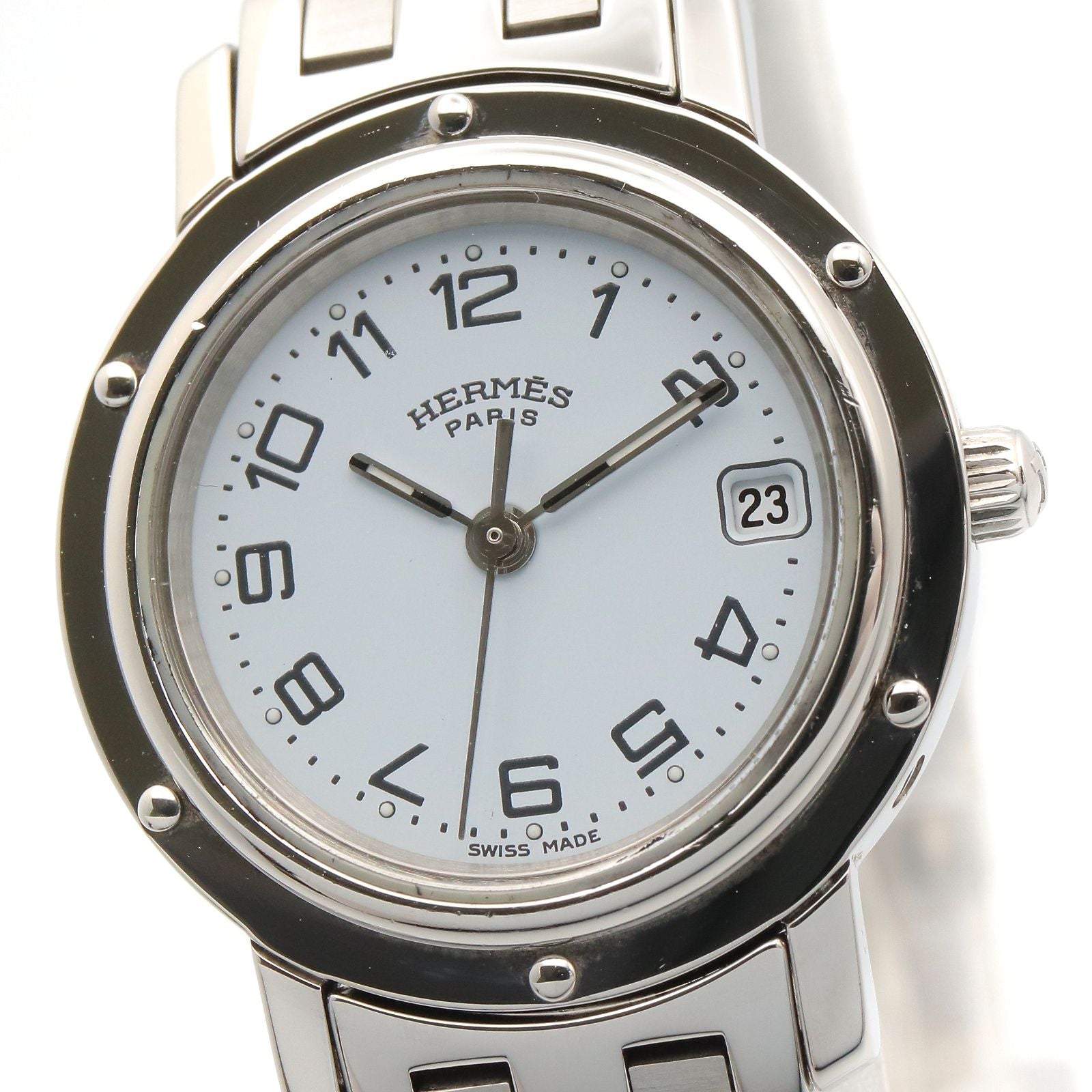 Hermes Watch Clipper White Stainless Steel — view 3