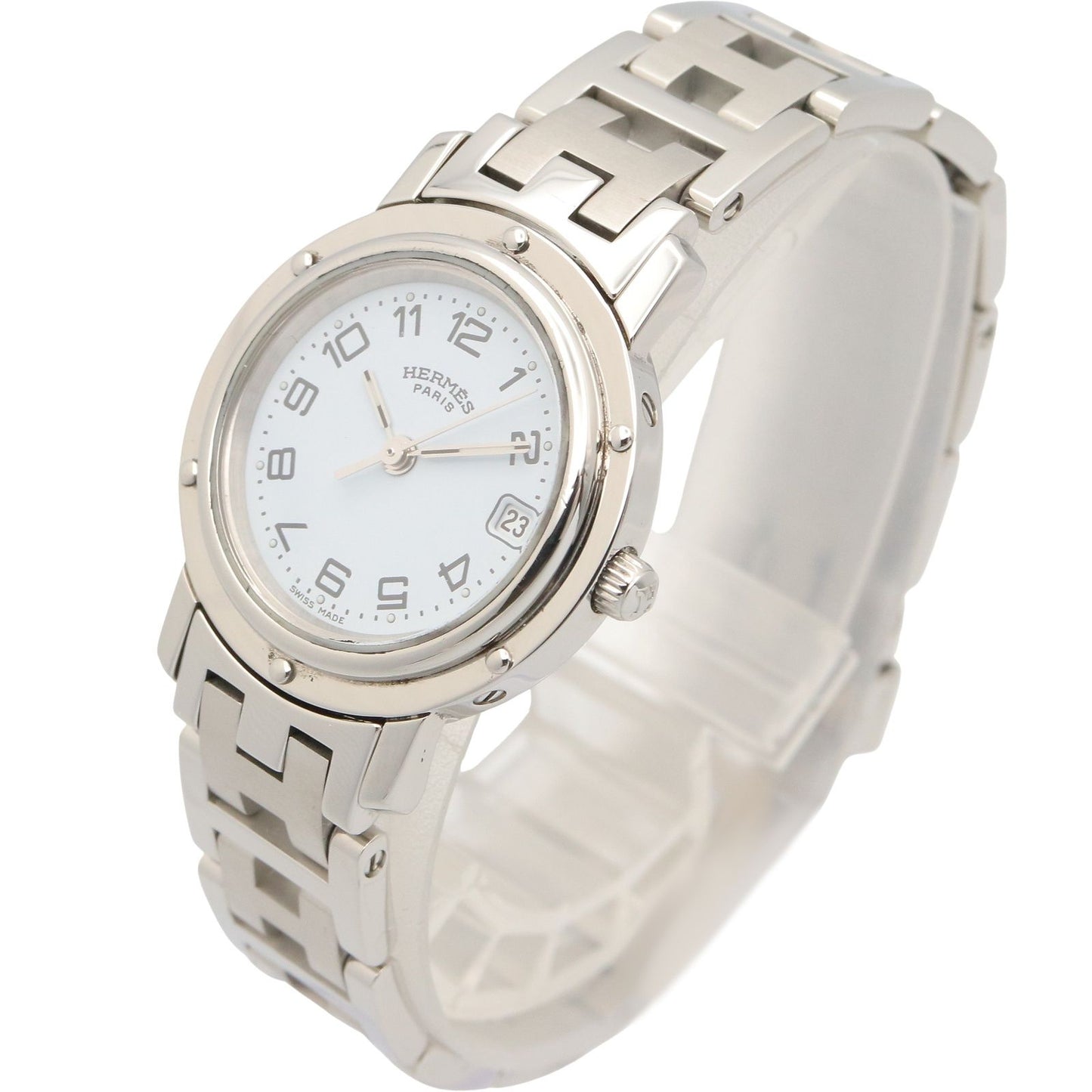 Hermes Watch Clipper White Stainless Steel — view 2