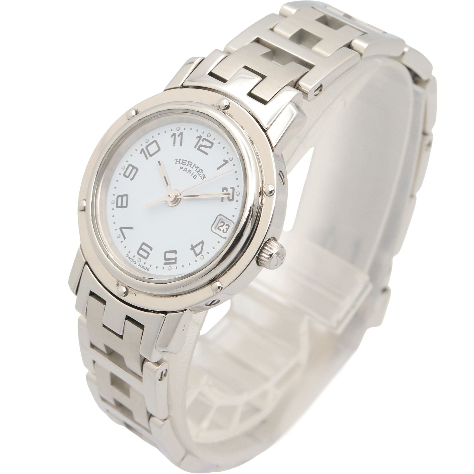 Hermes Watch Clipper White Stainless Steel — view 2