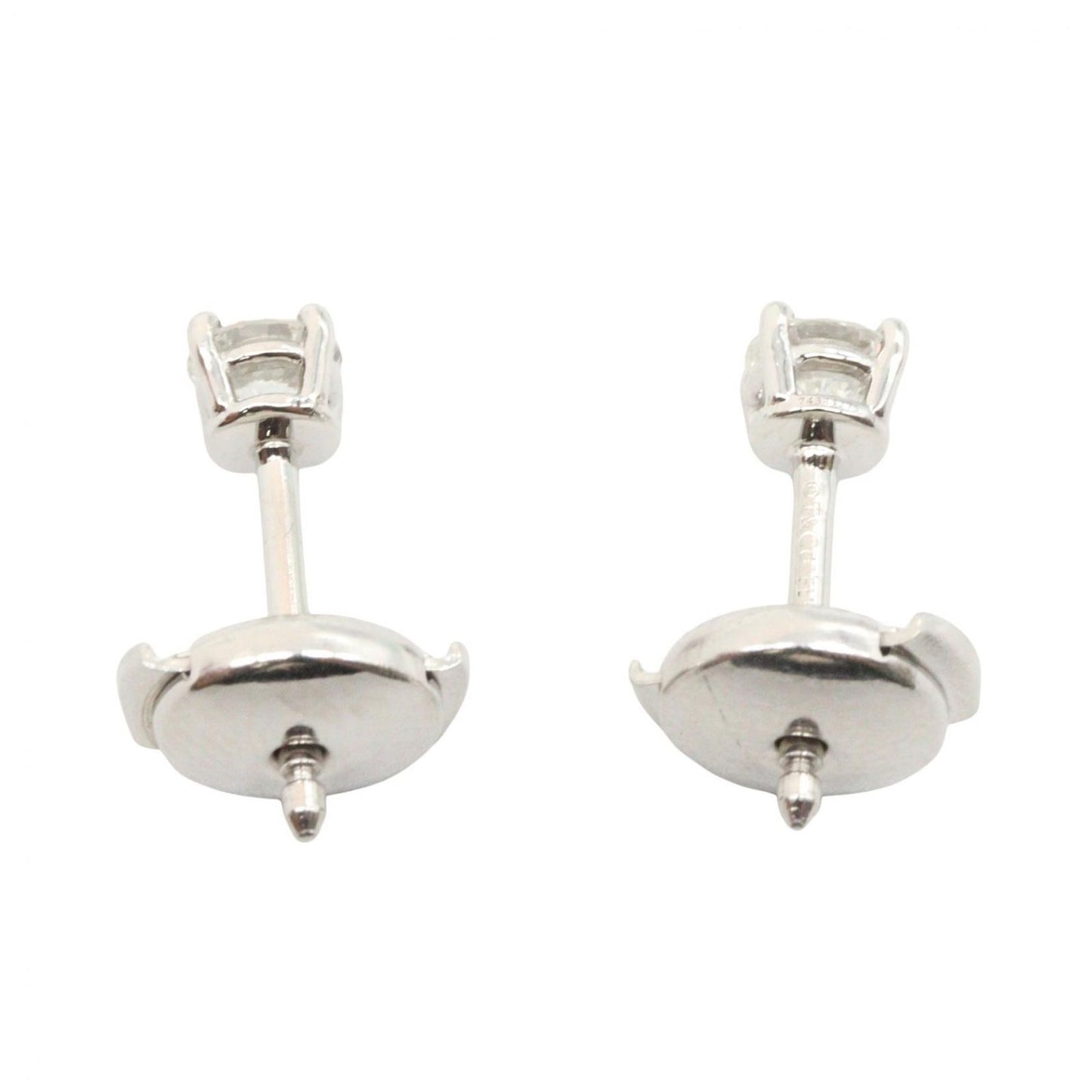 Tiffany & Co Earrings Platinum Diamond Solitaire — view 2