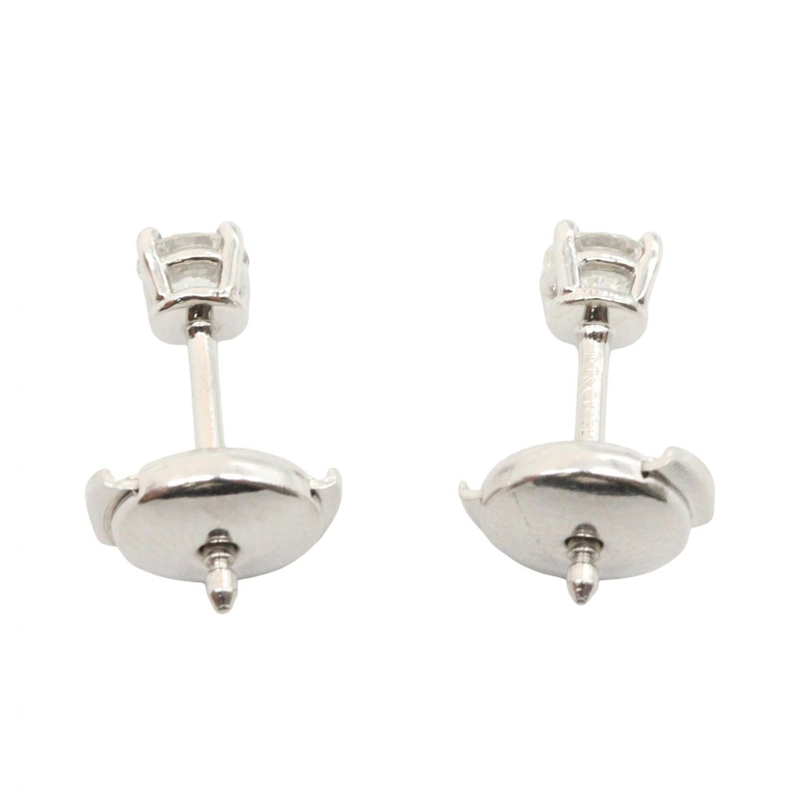 Tiffany & Co Earrings Platinum Diamond Solitaire — view 2