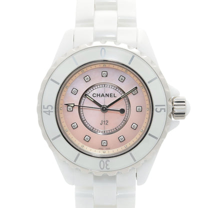 Chanel Watch Diamond Pink Shell Ceramic