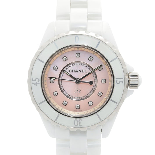 Chanel Watch Diamond Pink Shell Ceramic