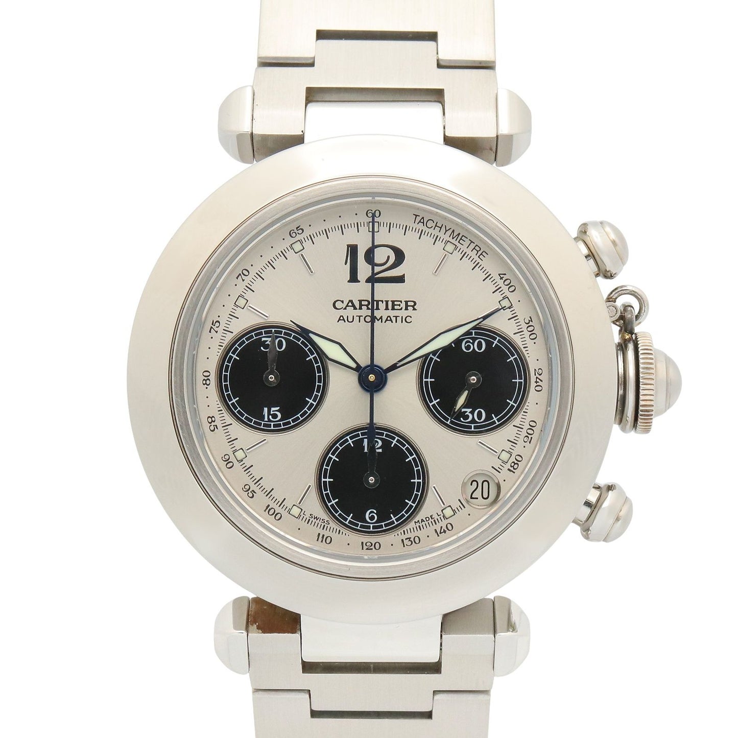 Cartier Watch Pasha C Chronograph Stainless Steel Boys