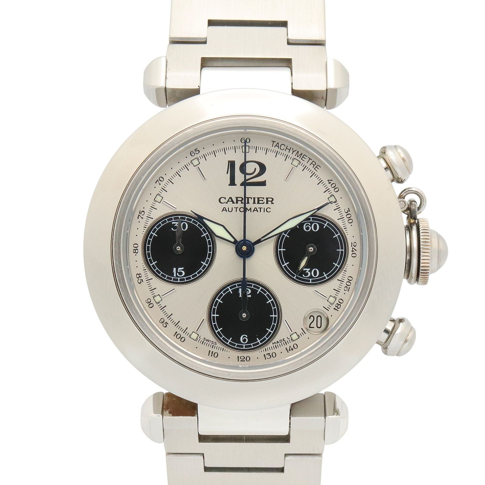 Cartier Watch Pasha C Chronograph Stainless Steel Boys