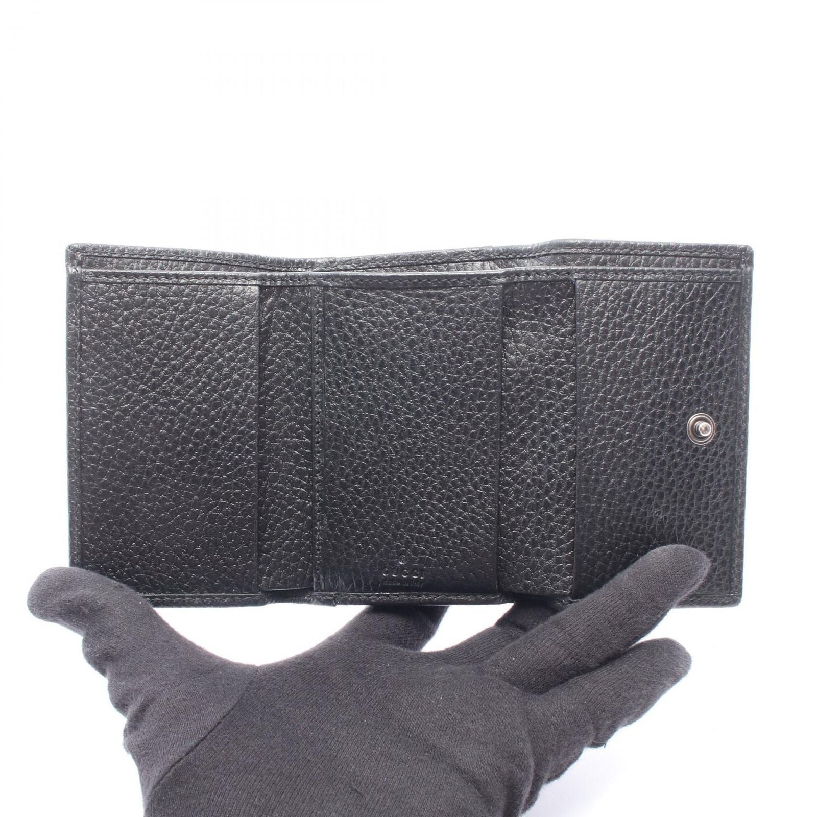 Gucci Trifold Wallet GG Marmont Compact Black Leather — view 3