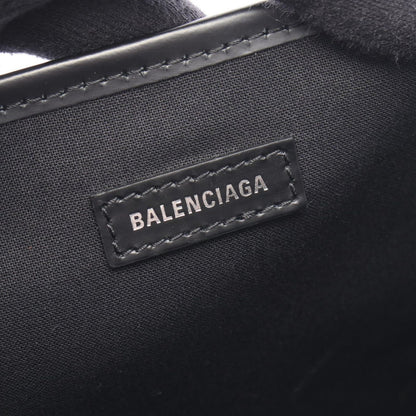 Balenciaga Tote Navy Cabas New M Black Canvas Leather — view 4