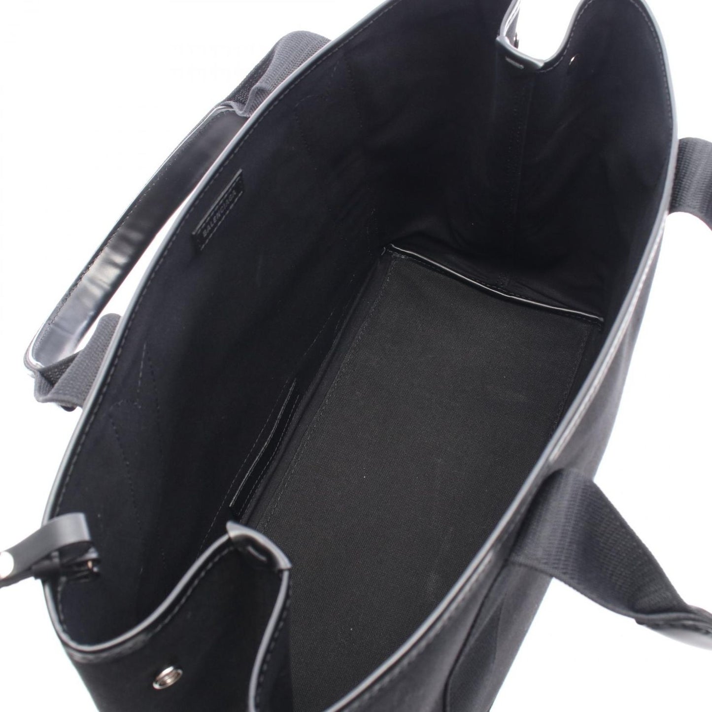 Balenciaga Tote Navy Cabas New M Black Canvas Leather — view 3
