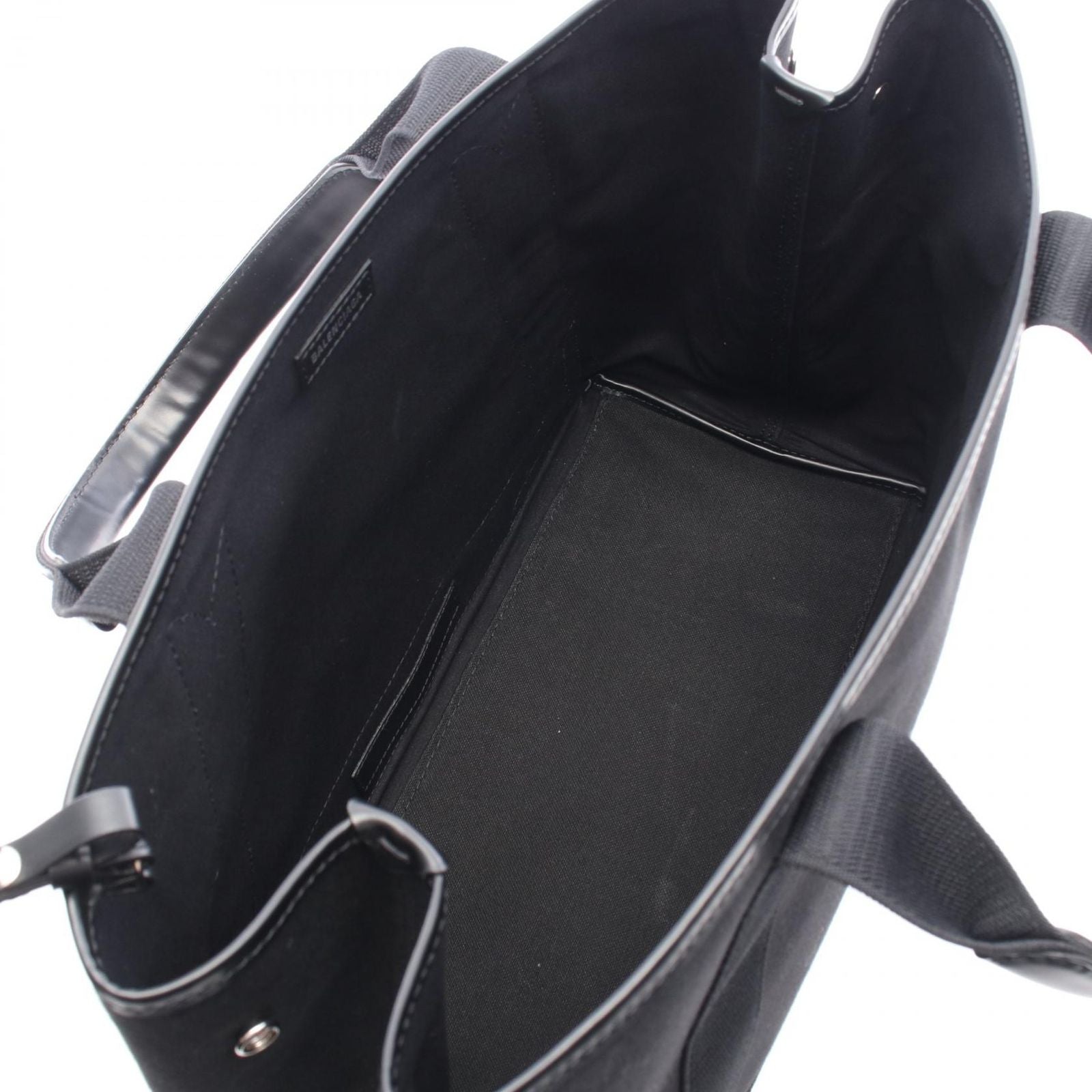 Balenciaga Tote Navy Cabas New M Black Canvas Leather — view 3