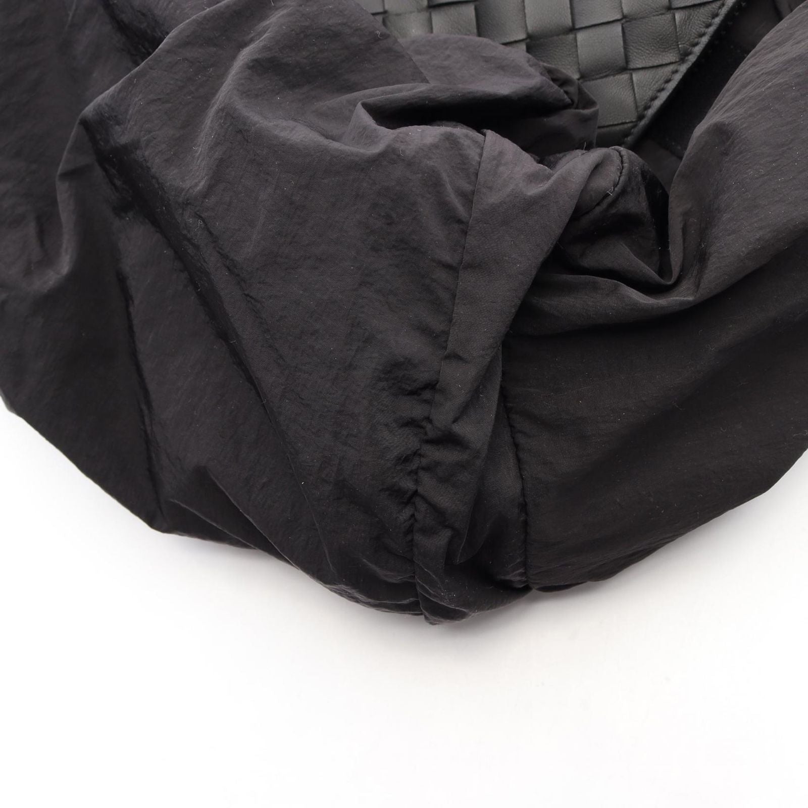 Bottega Veneta Boston Bag Intrecciato 2-Way Black Nylon Leather — view 7