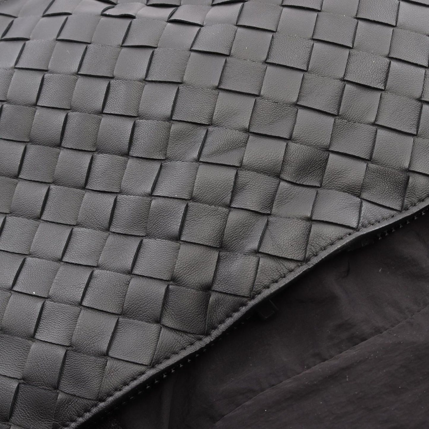 Bottega Veneta Boston Bag Intrecciato 2-Way Black Nylon Leather — view 6