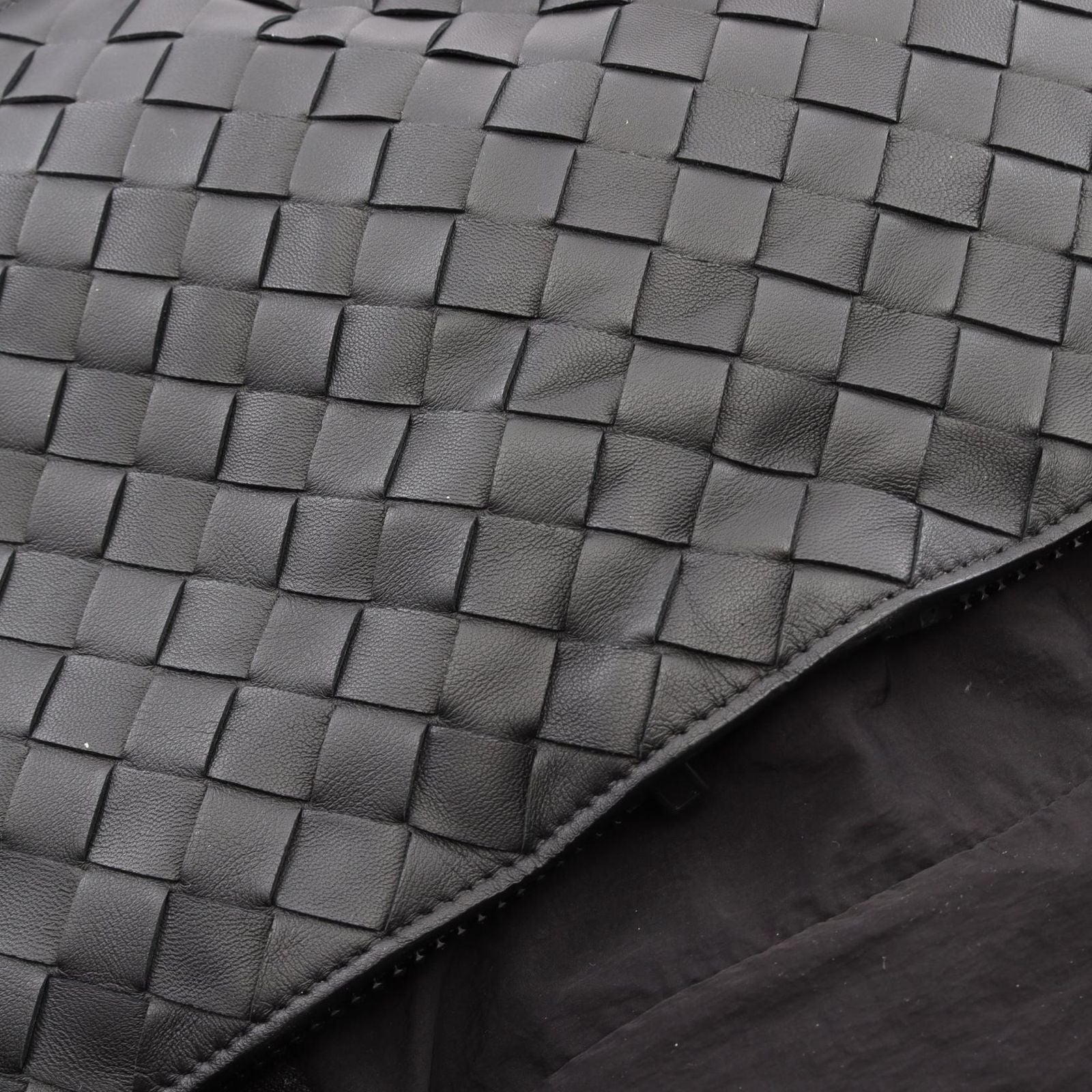 Bottega Veneta Boston Bag Intrecciato 2-Way Black Nylon Leather — view 6